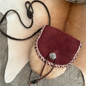 Gorgeous Handmade Vintage Cowhide Suede Crossbody Pouch Elegant Women's Bag